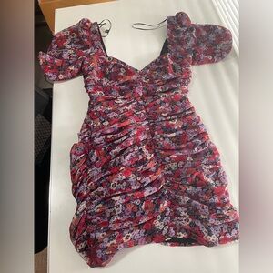Zara printed dress with draping